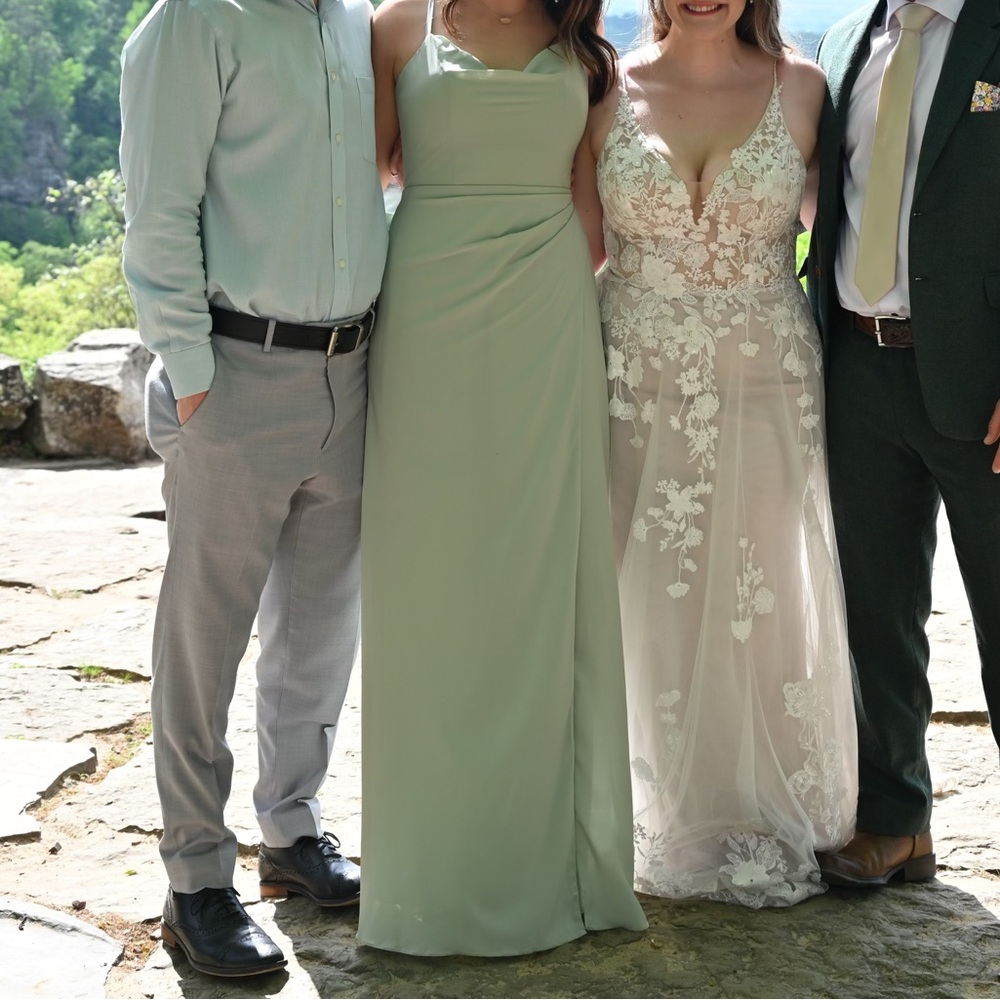 Azazie Sage Green Bridesmaid Dress